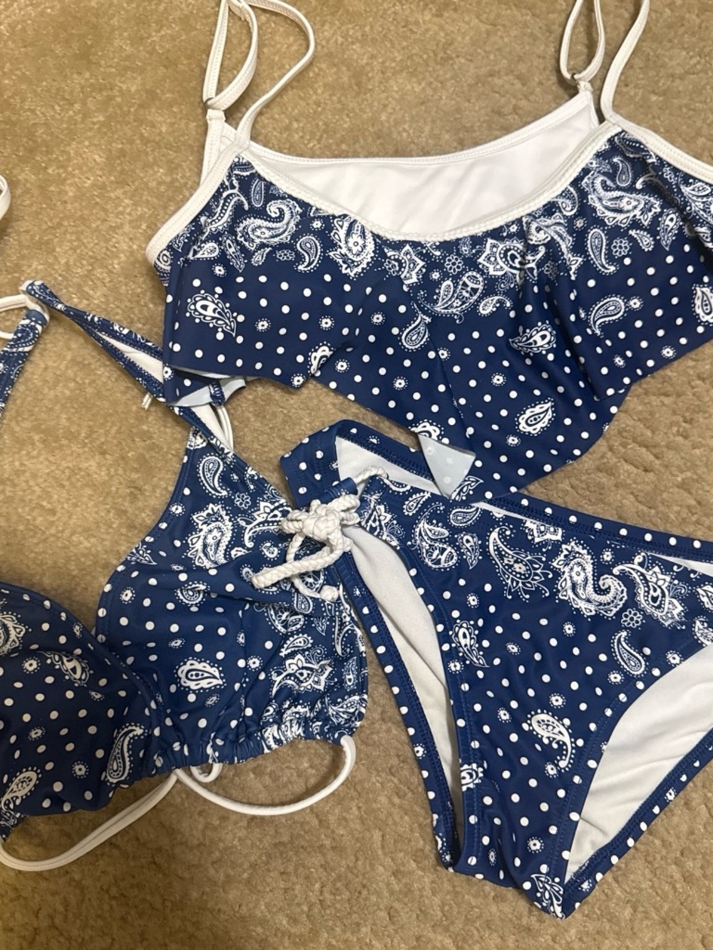 Blue Paisley Print Swimsuit